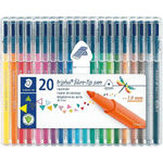 Staedtler Stadtleler Tripus Color 323 Pacchetto di 20 marcatori di punta fine - 1 mm circa - inchiostro a base d'acqua