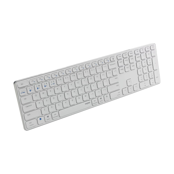 Rapoo-E9800M-tastiera-RF-senza-fili--Bluetooth-QWERTY-Tedesco-Bianco