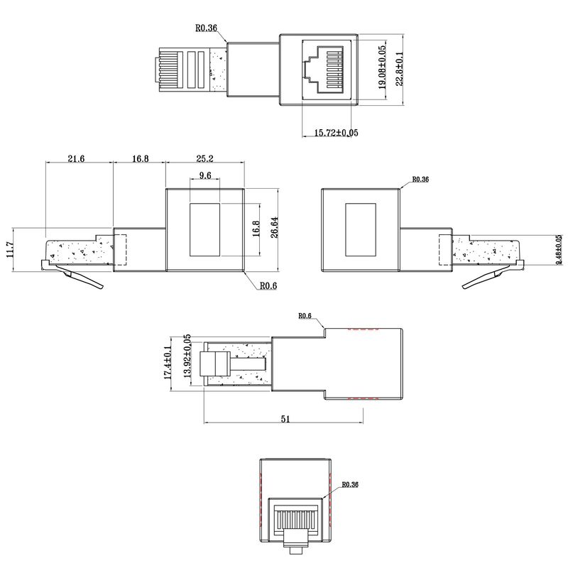 Adattatore-cavo-patch-Cat.6A---presa-spina-RJ45---angolata-90-verso-il-basso