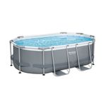 Bestway 5614A piscina fuori terra Piscina con bordi Piscina ovale 3668 L Grigio, Bianco