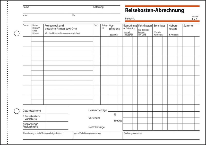 SIGEL-quaderno-nota-spese-viaggio-settimanale-RA517-DIN-A5-orizzontale-1x-50-pagine