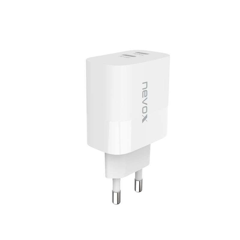 Caricabatterie-Nevox-45W-DUAL---USB---C-Power-Delivery--PD--GaN-bianco