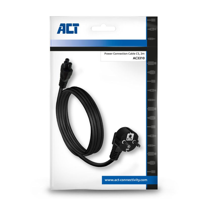 ACT-AC3310-electriciteitssnoer-Spina-nera-CEE7-7-C5-da-2-m