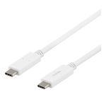 Deltaco USBC-1502M cavo USB 1 m USB 3.2 Gen 1 3.1 Gen 1 Bianco (Deltaco USB-C to USB-C Cable 1m 5A - White)