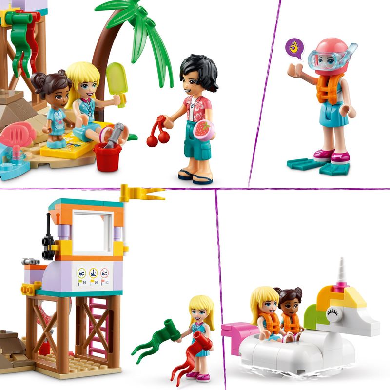 LEGO-Friends-41710-Divertimento-sulla-Spiaggia-dei-Surfer-Costruzioni-con-Unicorno-Giocattolo-Giochi-per-Bambini-dai-6-Anni