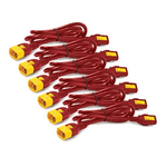 APC AP8704S-WWX340 cavo di alimentazione Rosso 122 m Accoppiatore C13 Accoppiatore C14 (POWER CORD KIT 6 EA LOCKING - C1