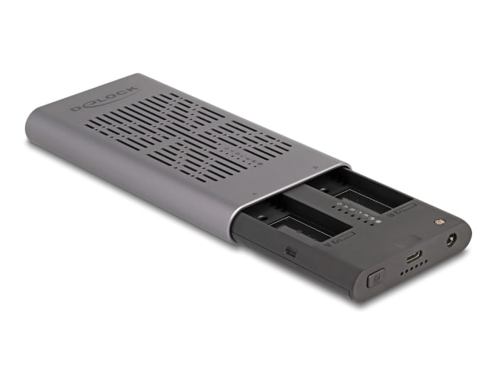 Delock-Custodia-esterna-USB-20-Gbps-per-2-SSD-M.2-NVMe-PCIe-con-presa-USB-Type-C-e-funzione-clone