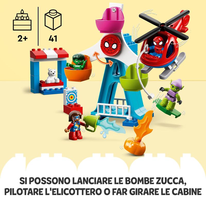 LEGO-DUPLO-10963-Spider-Man-e-i-suoi-Amici--Avventura-al-Luna-Park-con-Green-Goblin-e-Hulk-Giochi-per-Bambini-dai-2-Anni