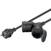 Goobay-Doppel-VerlA¤ngerungskabel-Outdoor-5-m-schwarz---Schutzkontaktstecker-Typ-F-CEE--65434-