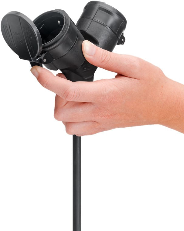 Goobay-Doppel-VerlA¤ngerungskabel-Outdoor-5-m-schwarz---Schutzkontaktstecker-Typ-F-CEE--65434-