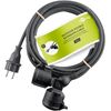 Goobay-Doppel-VerlA¤ngerungskabel-Outdoor-5-m-schwarz---Schutzkontaktstecker-Typ-F-CEE--65434-