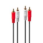 Lindy 35661 cavo audio 2 m 2 x RCA Rosso, Bianco