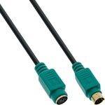 InLine Cavo PS/2, 6pin Mini-Din M-F pc99, connettore verde, dorato, 3m