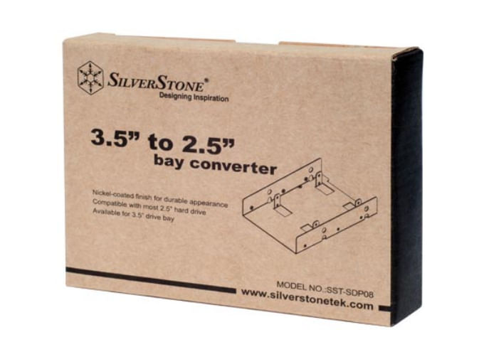 Silverstone-SST-SDP08B-pannello-drive-bay-889-cm-3.5-Nero-Nichel--Silverstone-SST-SDP08B-Bay-Converter-35-to-2x-2.5-inch