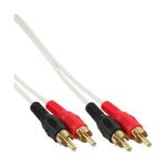 InLine Cavo Audio 2x RCA maschio / maschio, 0,5m, dorato, bianco