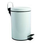 MSV 100022 bidone per la spazzatura 3 L Rotondo Acciaio Bianco, Stainless steel