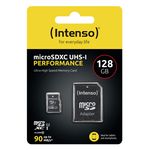 Scheda-di-memoria-intenso-per-le-prestazioni-flash-128GB--MicroSDXC-incl.-Adattatore-SD-UHS-1-