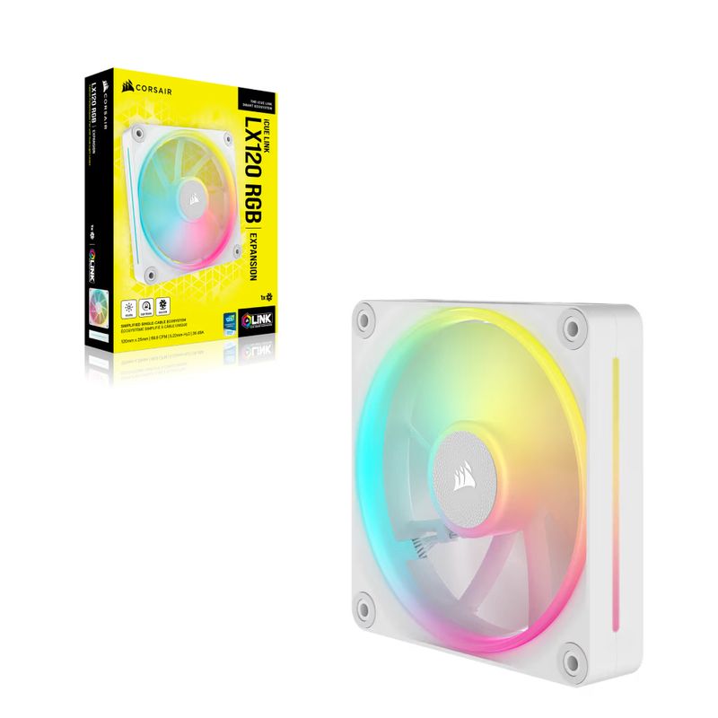 Corsair-iCUE-LINK-LX120-RGB-Case-per-computer-Ventilatore-12-cm-Bianco-1-pz--Corsair-iCUE-LINK-LX120-12cm-PWM-RGB-Case-F