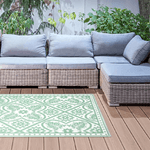 Esschert Design Tappeto da Esterno 182x122 cm a Tessere Verde e Bianco