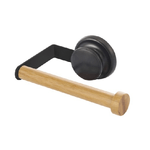 MSV 143351 supporto per carta igienica Montabile a parete Bamboo, Nero