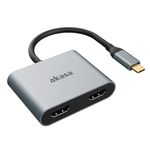 Akasa AK-CBCA26-18BK adattatore grafico USB Alluminio (Akasa AK-CBCA26-18BK USB Type-C to Dual HDMI MST Adapter 4K60Hz S