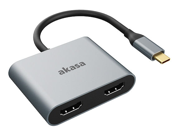 Akasa-AK-CBCA26-18BK-adattatore-grafico-USB-Alluminio--Akasa-AK-CBCA26-18BK-USB-Type-C-to-Dual-HDMI-MST-Adapter-4K60Hz-S