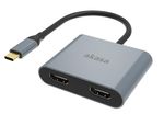 Akasa-AK-CBCA26-18BK-adattatore-grafico-USB-Alluminio--Akasa-AK-CBCA26-18BK-USB-Type-C-to-Dual-HDMI-MST-Adapter-4K60Hz-S