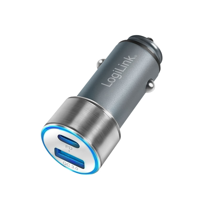 LogiLink---Auto-Netzteil---36-Watt---3-A---PD-3.0-QC-3.0---2-Ausgabeanschlussstellen--USB-USB-C-