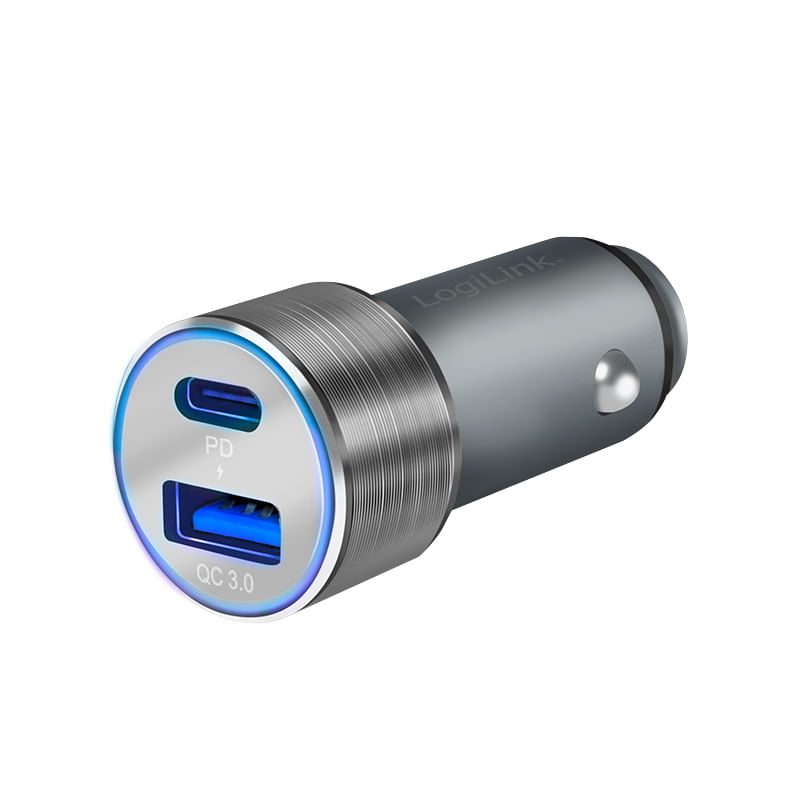 LogiLink---Auto-Netzteil---36-Watt---3-A---PD-3.0-QC-3.0---2-Ausgabeanschlussstellen--USB-USB-C-