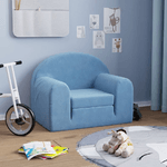 vidaXL Divano Letto per Bambini Blu in Morbido Peluche