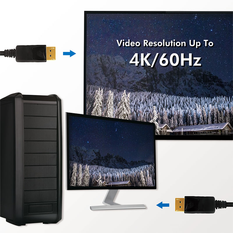 LogiLink---DisplayPort-Kabel---DisplayPort--M--zu-DisplayPort--M----DisplayPort-1.2---5-m---Support-von-4K-60-Hz---Schwa