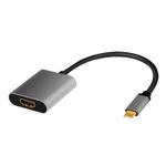 2direct LogiLink CUA0103 adattatore per inversione del genere dei cavi USB 3.2 Gen1 Type-C HDMI-A Nero, Grigio