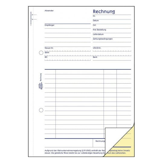 AVERY-Zweckform-modulo-fattura-per-piccole-imprese--senza-partita-IVA--1733-DIN-A5-2x-40-pagine