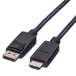 ROLINE 11.04.5781 cavo e adattatore video 2 m DisplayPort Nero (ROLINE DisplayPort Cable DP-HDTV. M/M. Black. 2.0m)