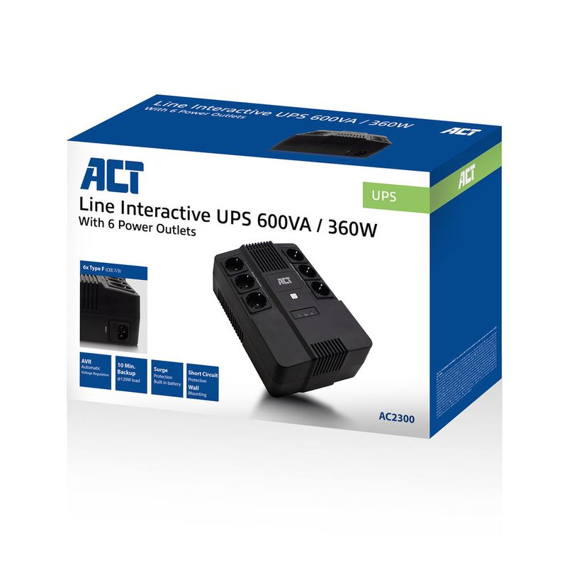 UPS-ACT-AC2300-Line-interactive-600VA-360W