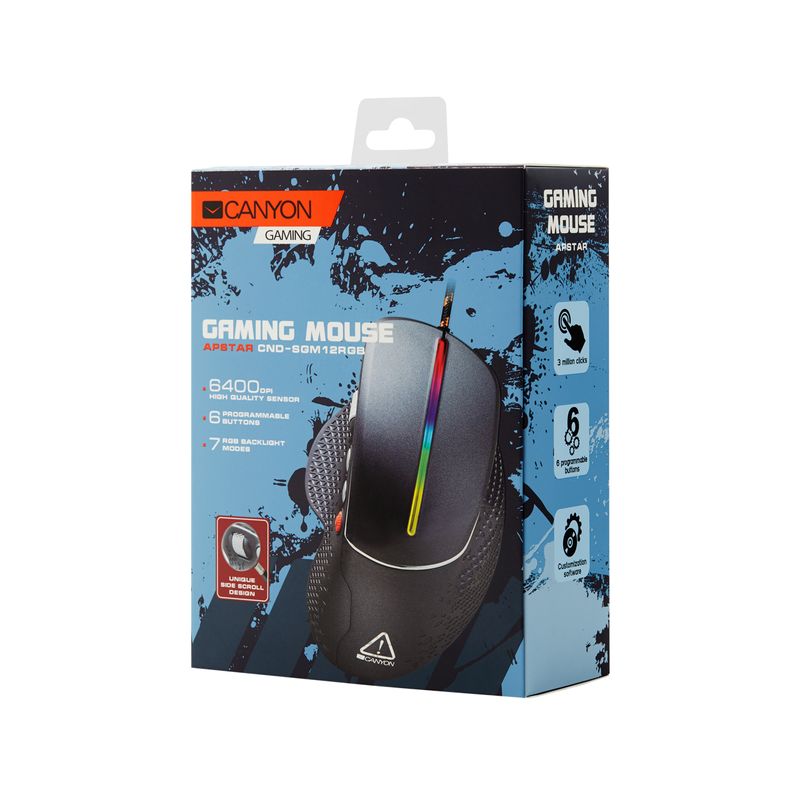 Canyon-Apstar-mouse-Mano-destra-USB-tipo-A-Ottico-6400-DPI--Canyon-Wired-Gaming-Mouse-6-Button-Sunplus-Opt-sensor-