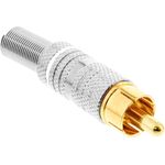 InLine Versione con spina RCA a saldare - metallo argento - anello bianco - per cavo 6mm