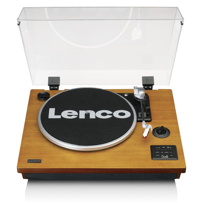 Lenco-LS-55WA-piatto-audio-Giradischi-con-trasmissione-a-cinghia-Legno-Semiautomatico