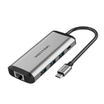 Vention THAHB replicatore di porte e docking station per laptop Cablato USB 3.2 Gen 1 (3.1 Gen 1) Type-C Grigio, Argento