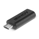 Lindy 41903 adattatore per inversione del genere dei cavi USB Type C USB Type Micro-B Nero (Usb 2.0 Type C To Micro-B -