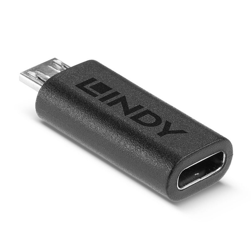 Lindy-41903-adattatore-per-inversione-del-genere-dei-cavi-USB-Type-C-USB-Type-Micro-B-Nero--Usb-2.0-Type-C-To-Micro-B---