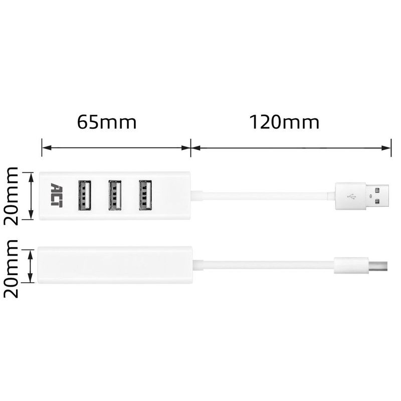 Hub-interfaccia-ACT-AC6200-USB-2.0-480-Mbit-s-Wit