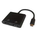 Deltaco USBC-2HDMI cavo e adattatore video 01 m USB tipo-C 2 x HDMI Nero (USB-C MST HUB 2x 4K/60Hz HDMI x 2 black 0.1m)