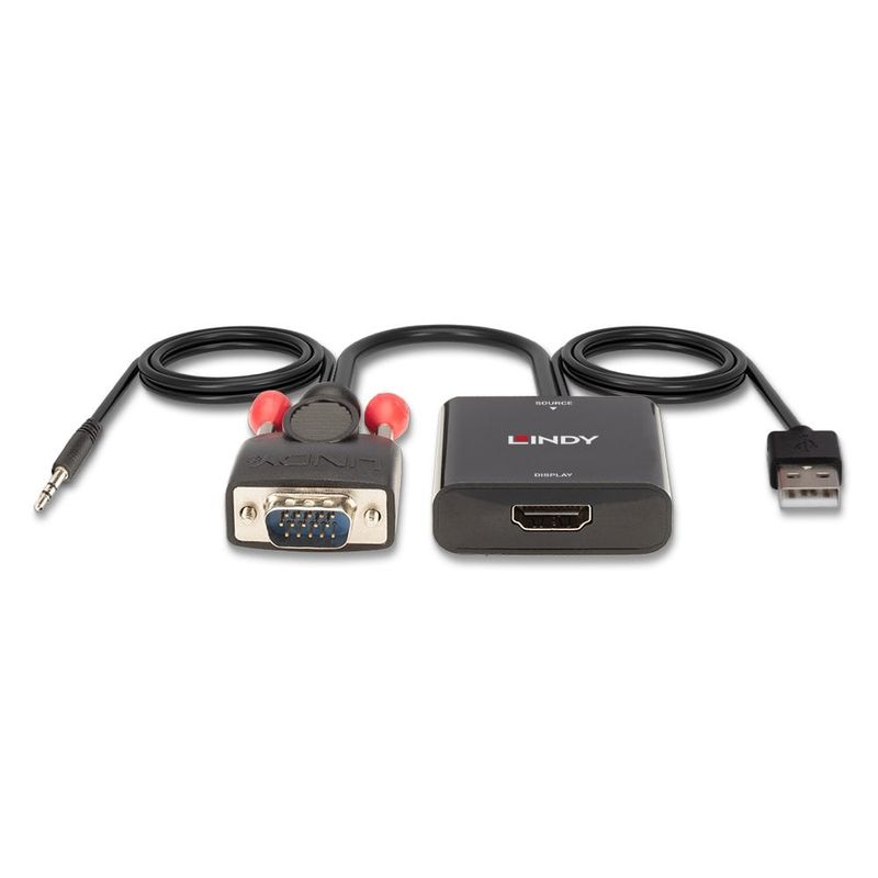 Lindy-38284-cavo-e-adattatore-video-VGA-D-Sub--3.5mm-HDMI--USB-Nero--VGA---Audio-to-HDMI---Converter---Warranty-24M-