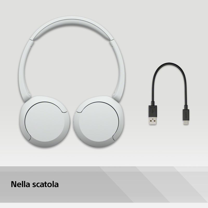 Sony-Cuffie-Bluetooth-wireless-WH-CH520---Durata-della-batteria-fino-a-50-ore-con-ricarica-rapida-stile-on-ear---Bianco