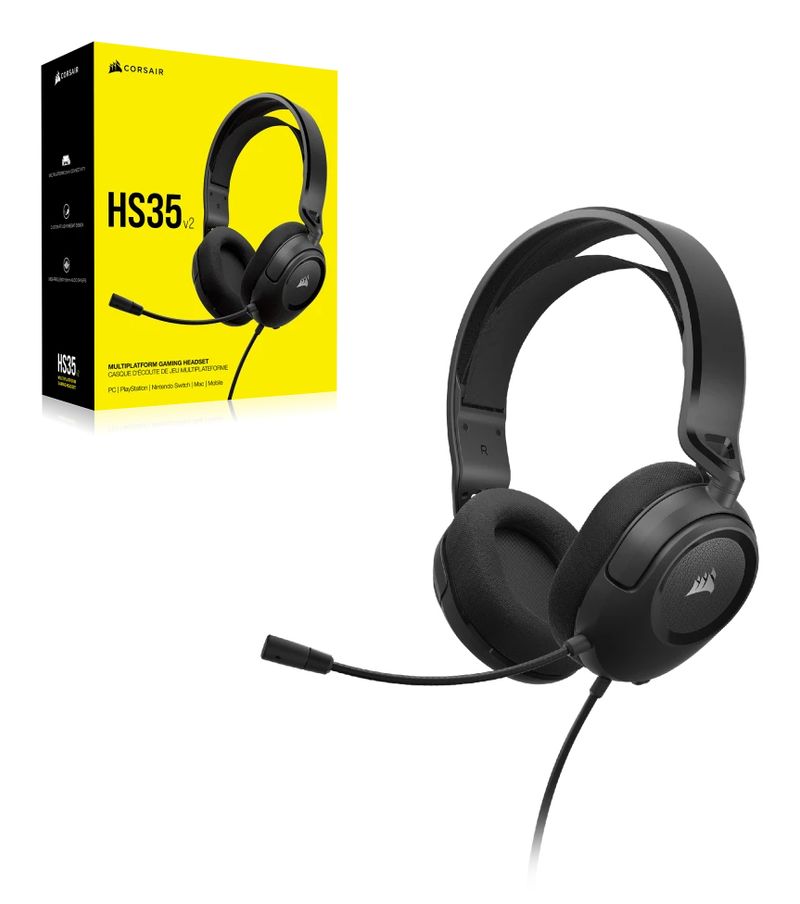 Corsair-HS35-v2-Auricolare-Cablato-A-Padiglione-Giocare-Carbonio--CORSAIR-HS35-V2-GAMING-HEADSET-CARBON-