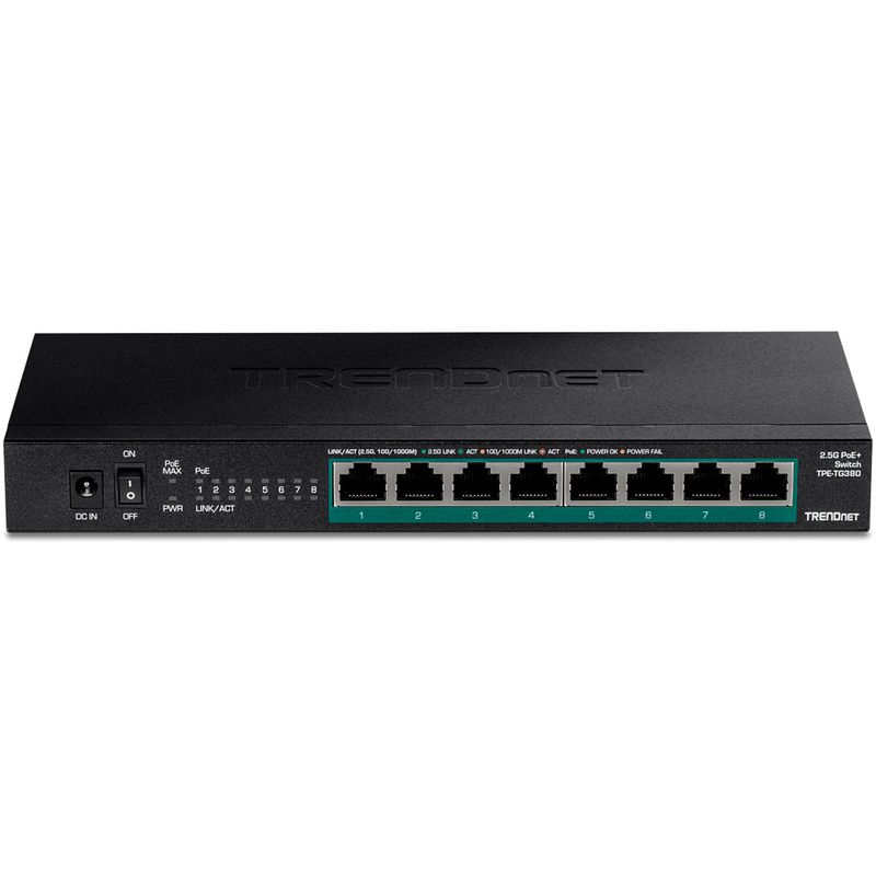 Trendnet-TPE-TG380-switch-di-rete-Non-gestito-2.5G-Ethernet-100-1000-2500-Supporto-Power-over-Ethernet-PoE-Nero--8-PORT-