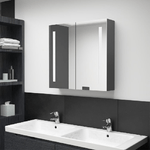 vidaXL Armadietto Bagno con Specchio e LED Grigio 62x14x60 cm