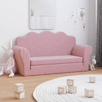 vidaXL Divano Letto per Bambini a 2 Posti Rosa in Morbido Peluche