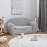 vidaXL Divano Letto Bambini a 2 Posti Grigio Chiaro in Morbido Peluche